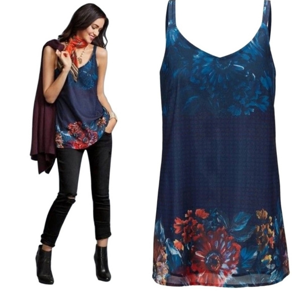CAbi Tops - Cabi Artist Blue Multi Floral Cami Top